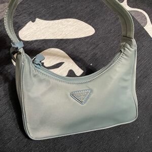 Prada Baby Blue Nylon Shoulder Bag